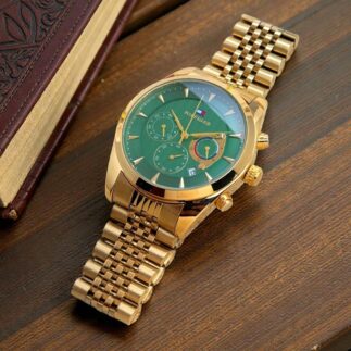 Tommy Hilfiger Gold Chronograph – Luxury Green Dial Edition