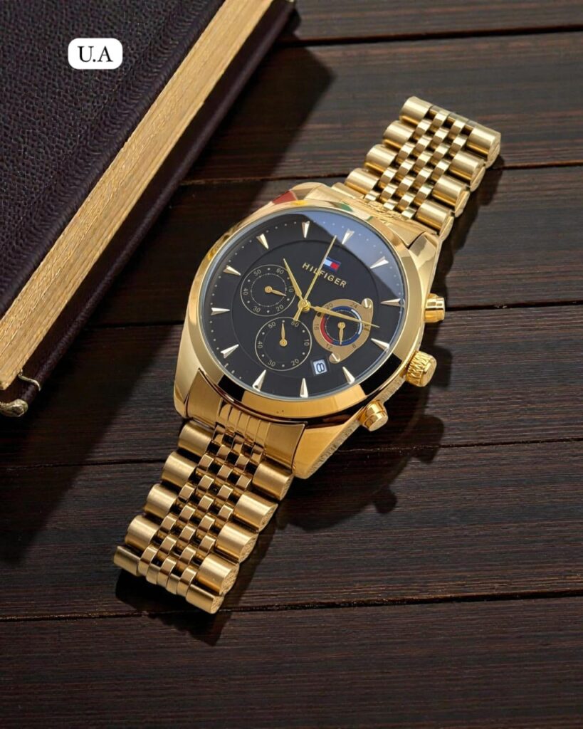 Tommy Hilfiger Gold Chronograph – Black Dial Luxury Edition