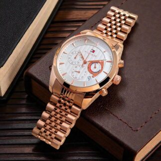 Tommy Hilfiger Rose Gold Chronograph – White Dial Luxury Edition