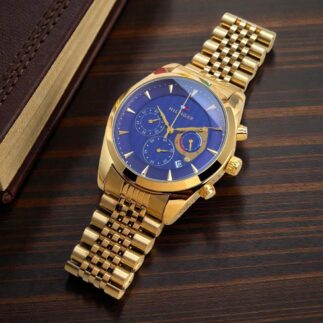 Tommy Hilfiger Gold Chronograph – Royal Blue Dial Luxury Edition
