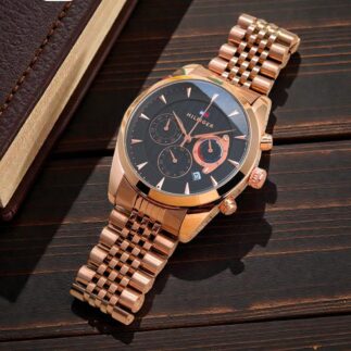Tommy Hilfiger Rose Gold Chronograph – Black Dial Luxury Edition