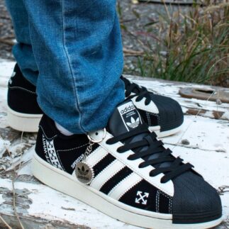 Black & White Classic Lace-Up Sneakers for Men