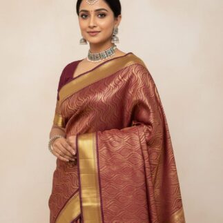 Royal Maroon Heritage Silk Saree